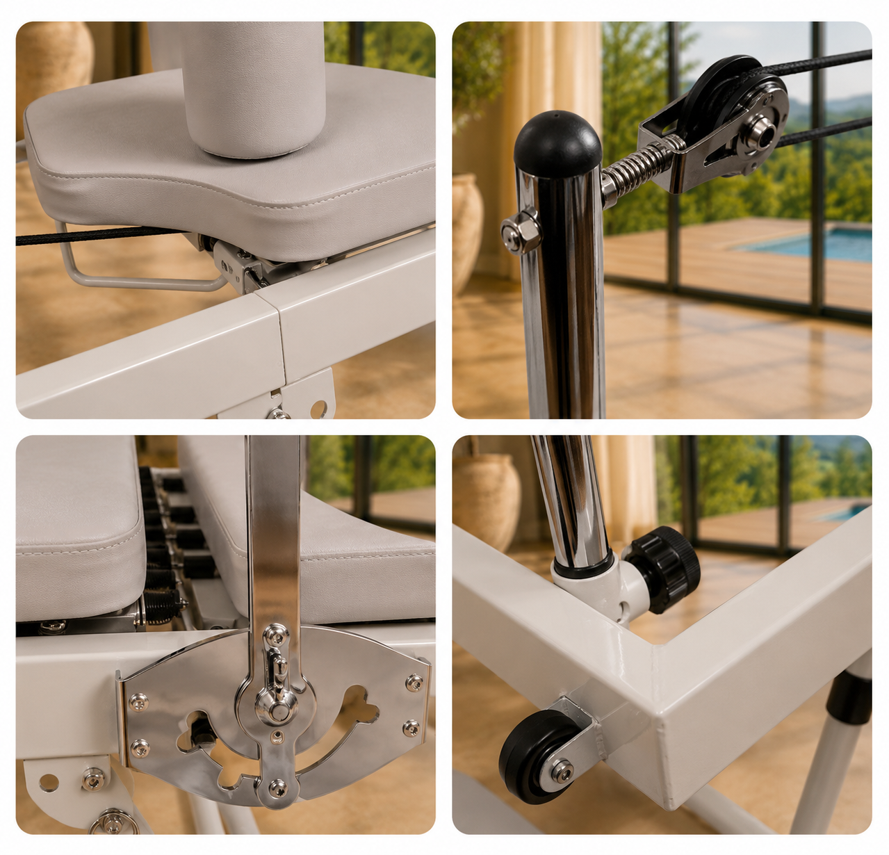 Pilates reformer maison en aluminium gris