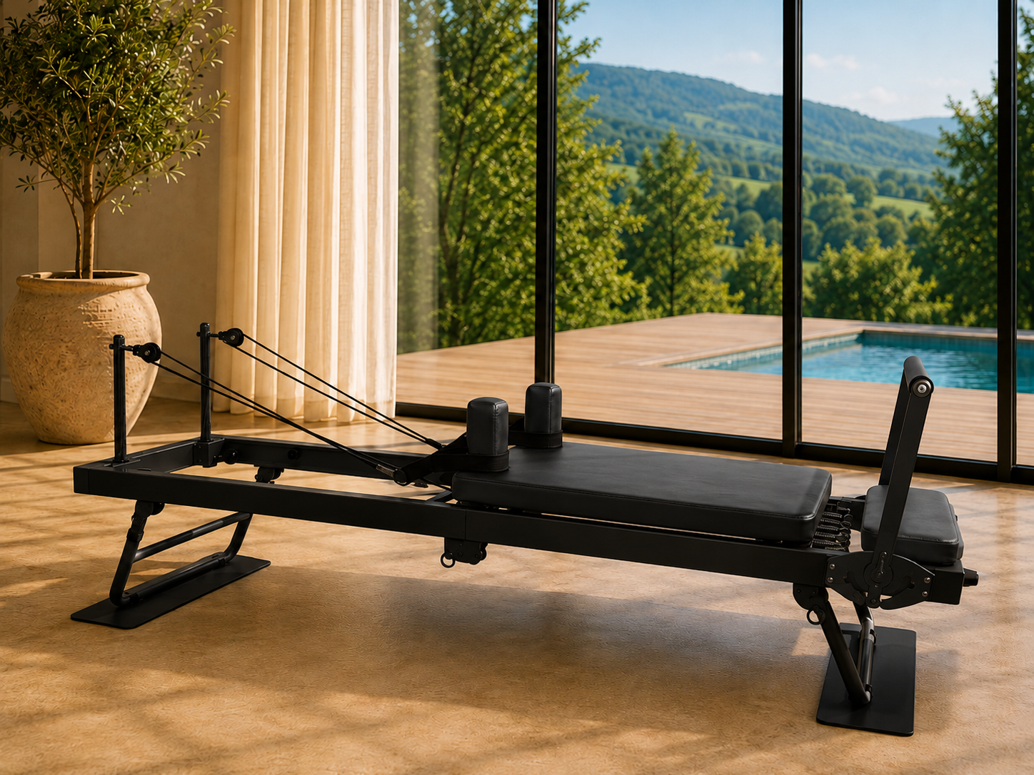 Pilates reformer maison en aluminium noir