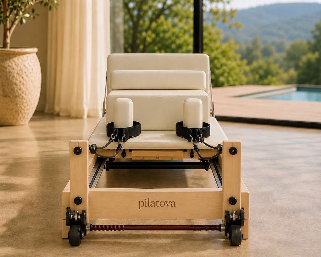 Reformer Pilates pliable Premium en Bois – Élégance, Performance et Confort | Pilatova