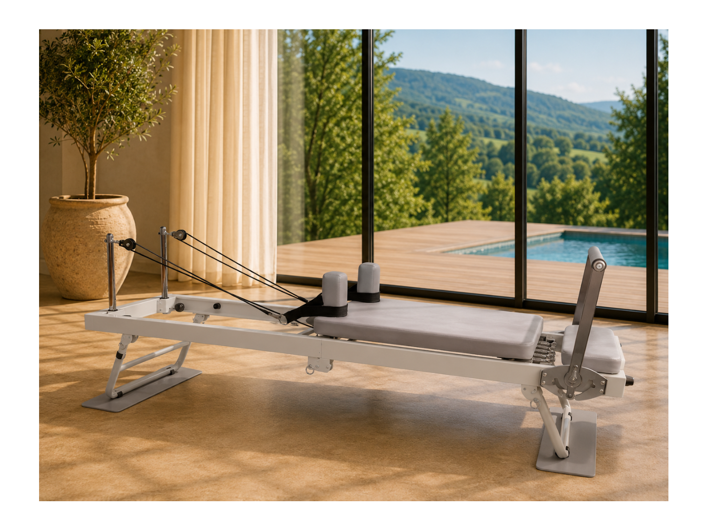 Pilates reformer maison en aluminium gris premium  | Pilatova