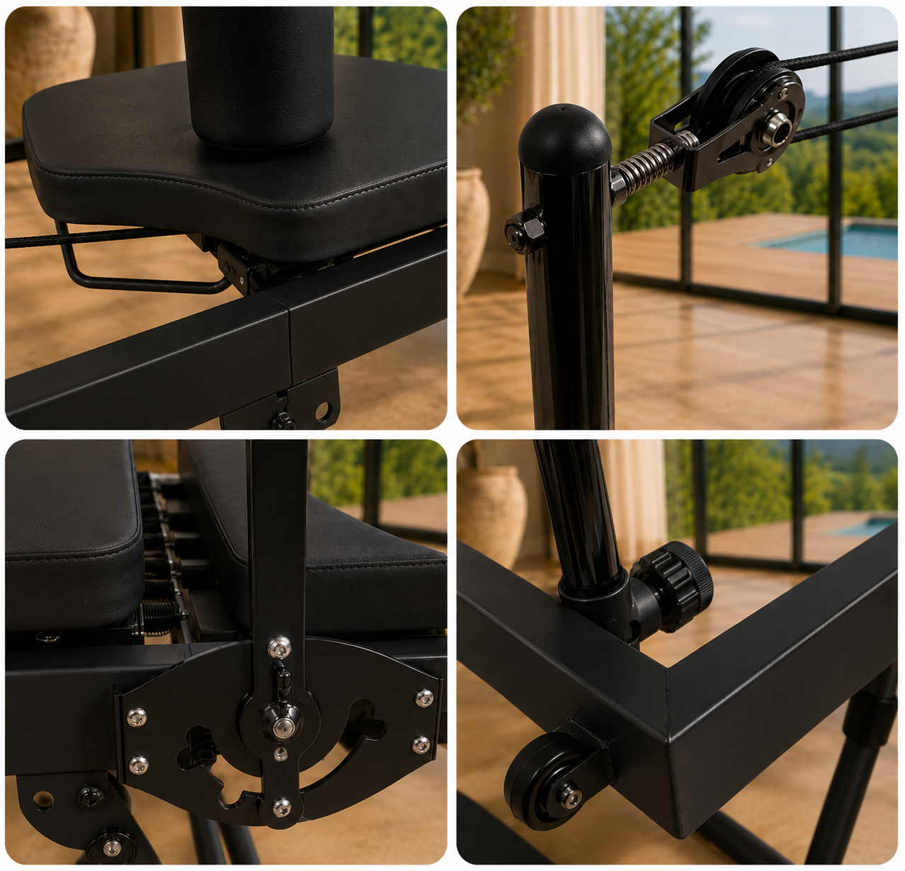 Pilates reformer maison en aluminium noir