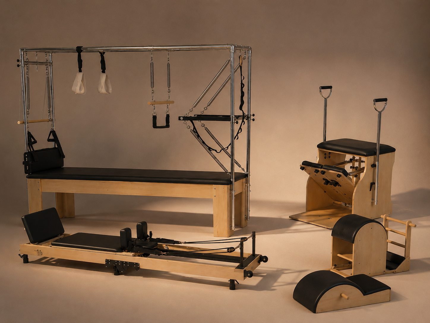Collection Complète Pilates reformer maison pliable en bois