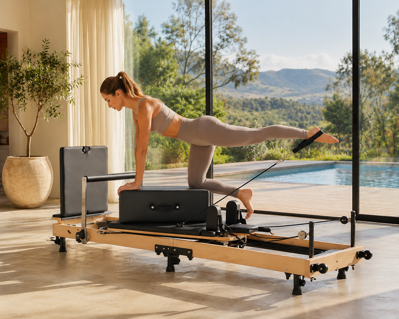 Pilates reformer maison pliable en bois