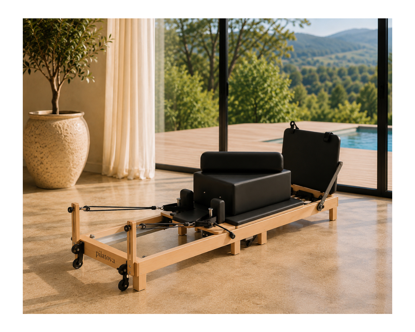 Reformer Pilates Professionnel pliable en Bois – Performance, Stabilité et Design Premium | Pilatova