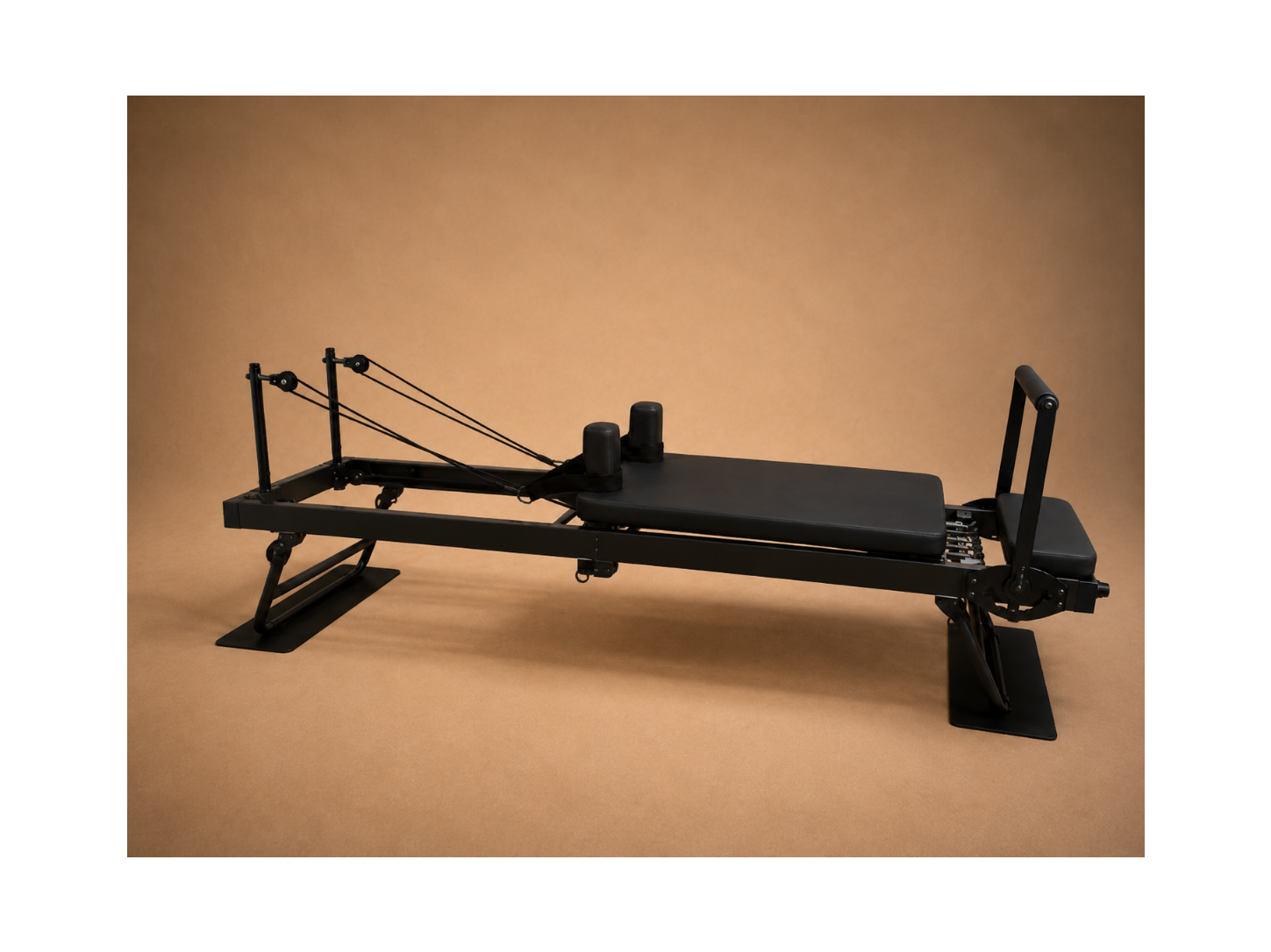 Pilates reformer maison en aluminium noir premium | Pilatova